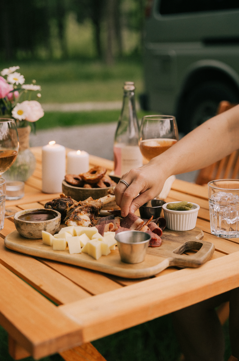 Country dinner on a goose farm