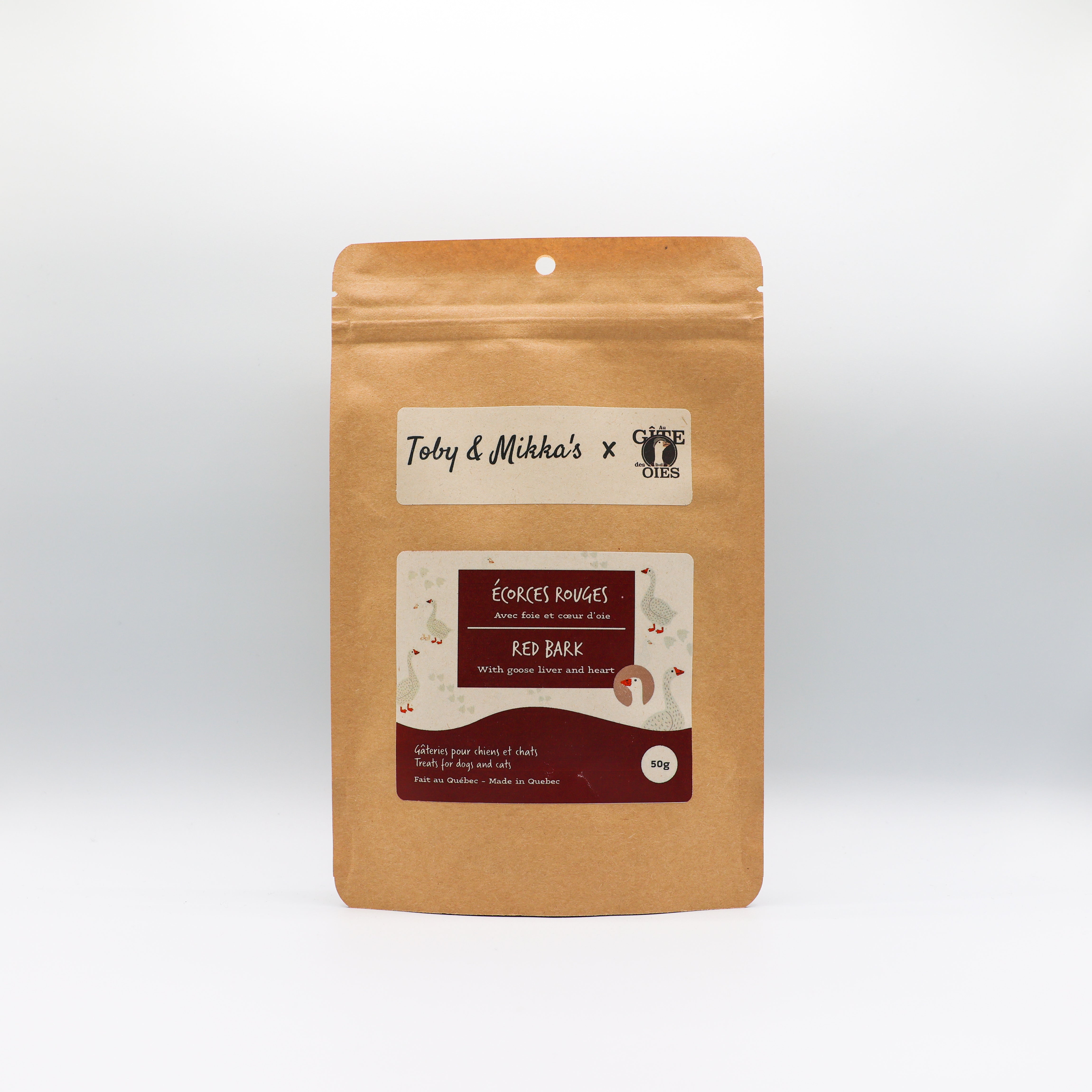 Écorces rouges avec foie et coeur d'oie