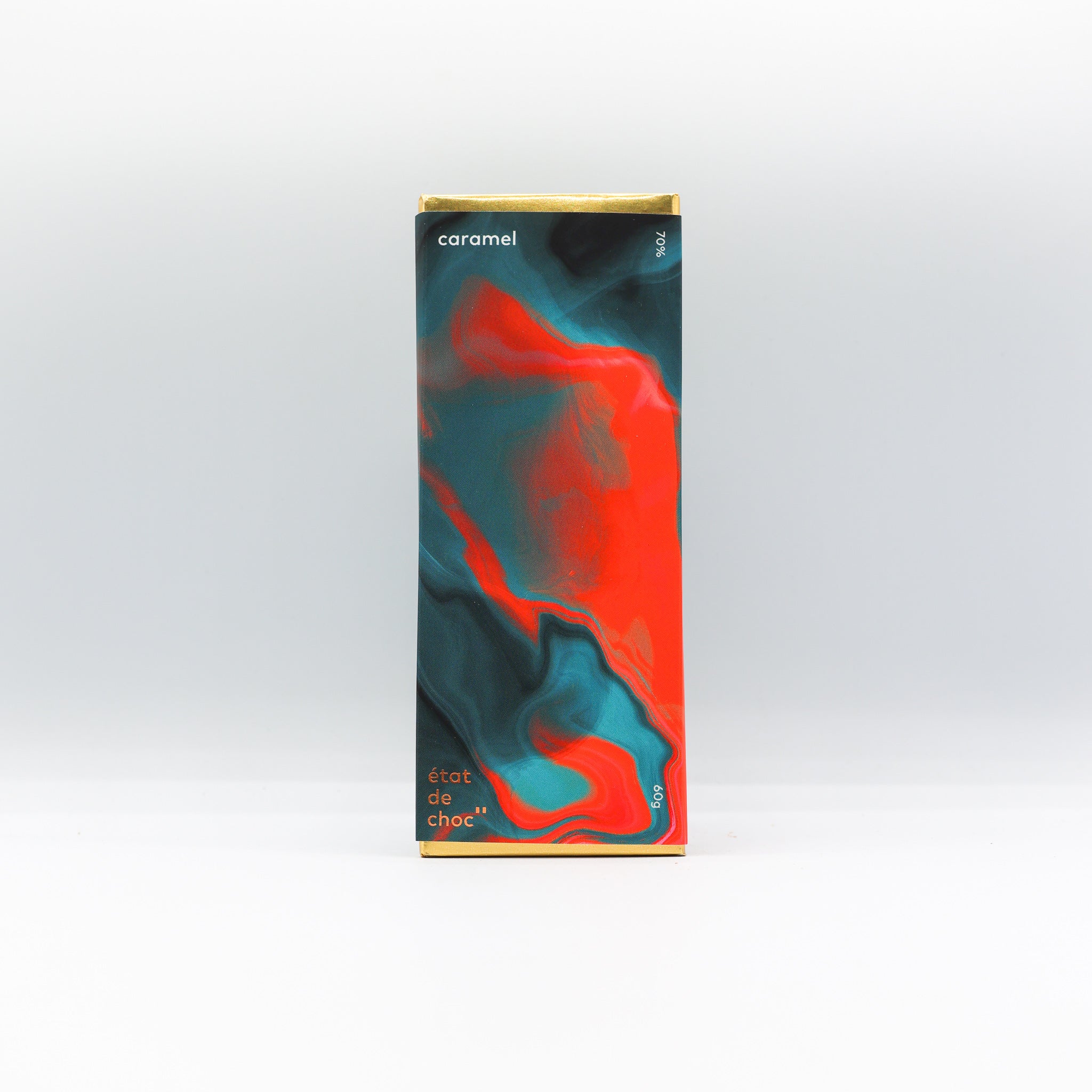 Barre chocolat caramel + noir 70%