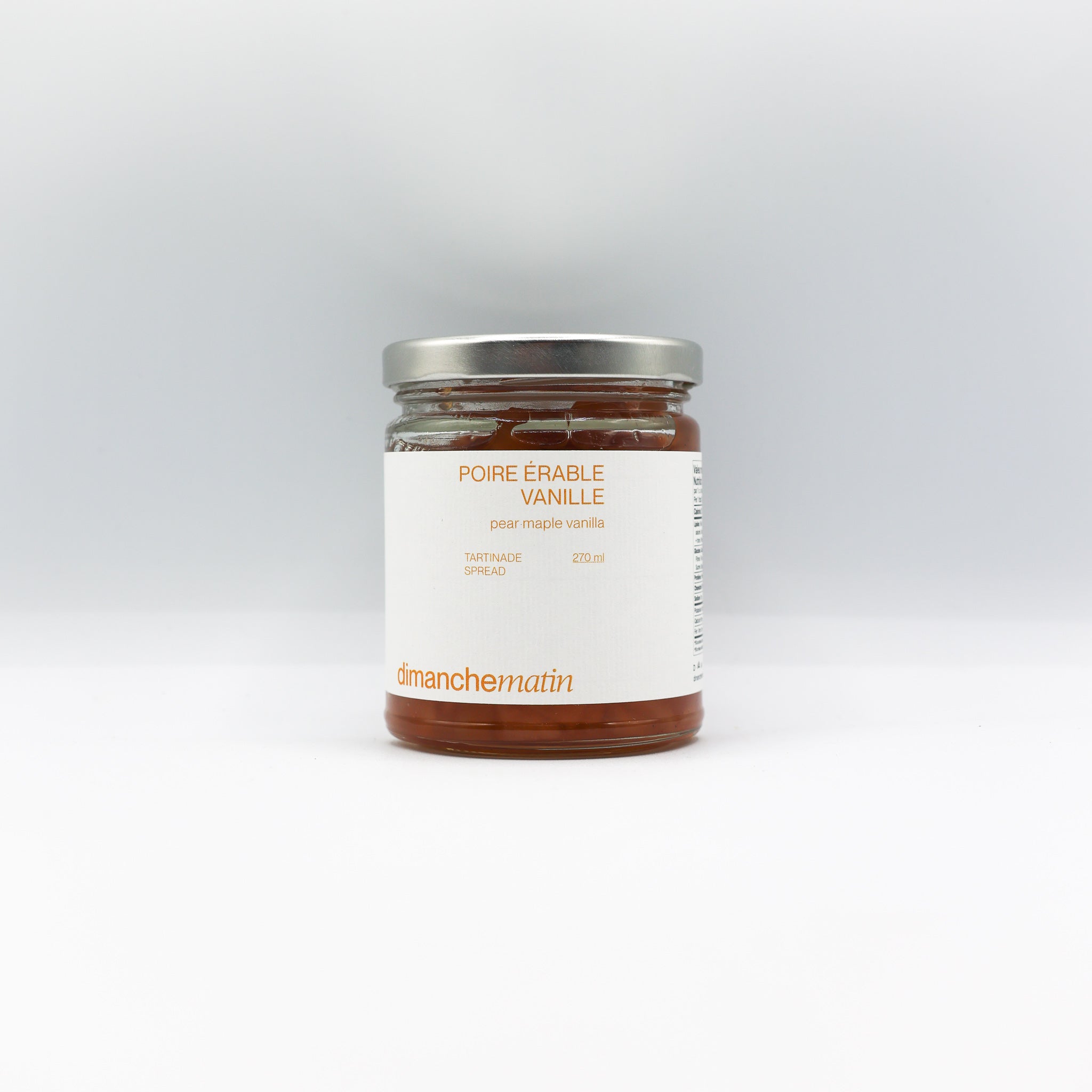 Tartinade poire érable vanille