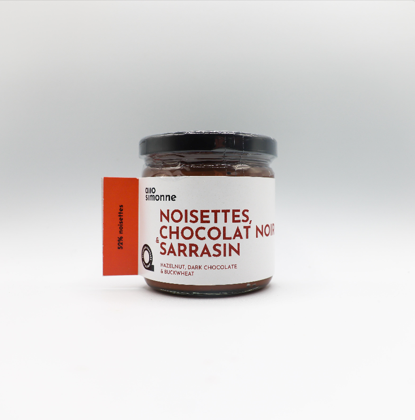 Tartinade noisettes, chocolat noir et sarrasin
