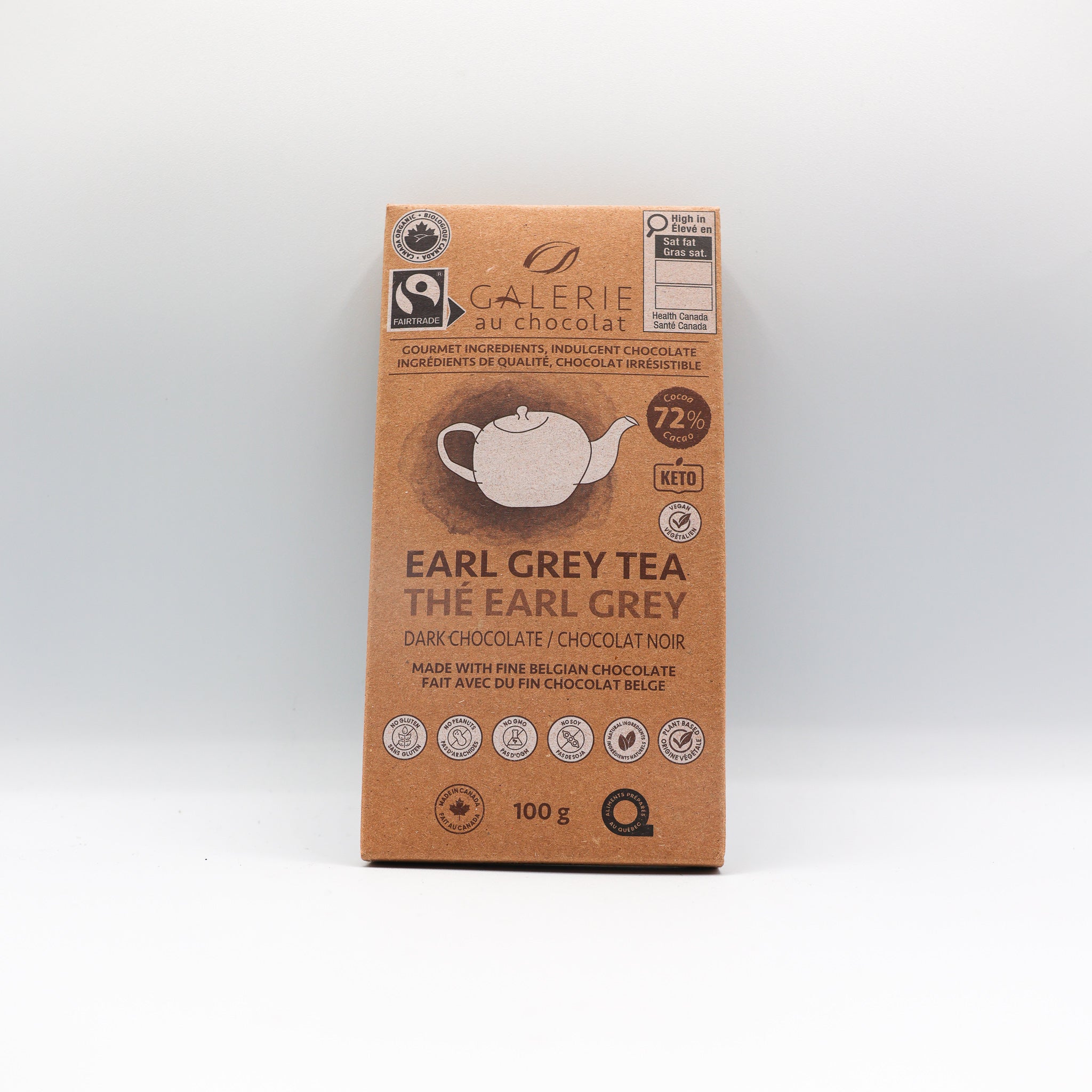 Chocolat bio noir thé earl grey