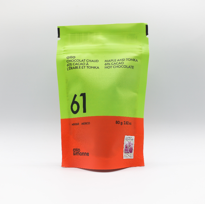 Chocolat chaud 61% cacao à l'érable et tonka